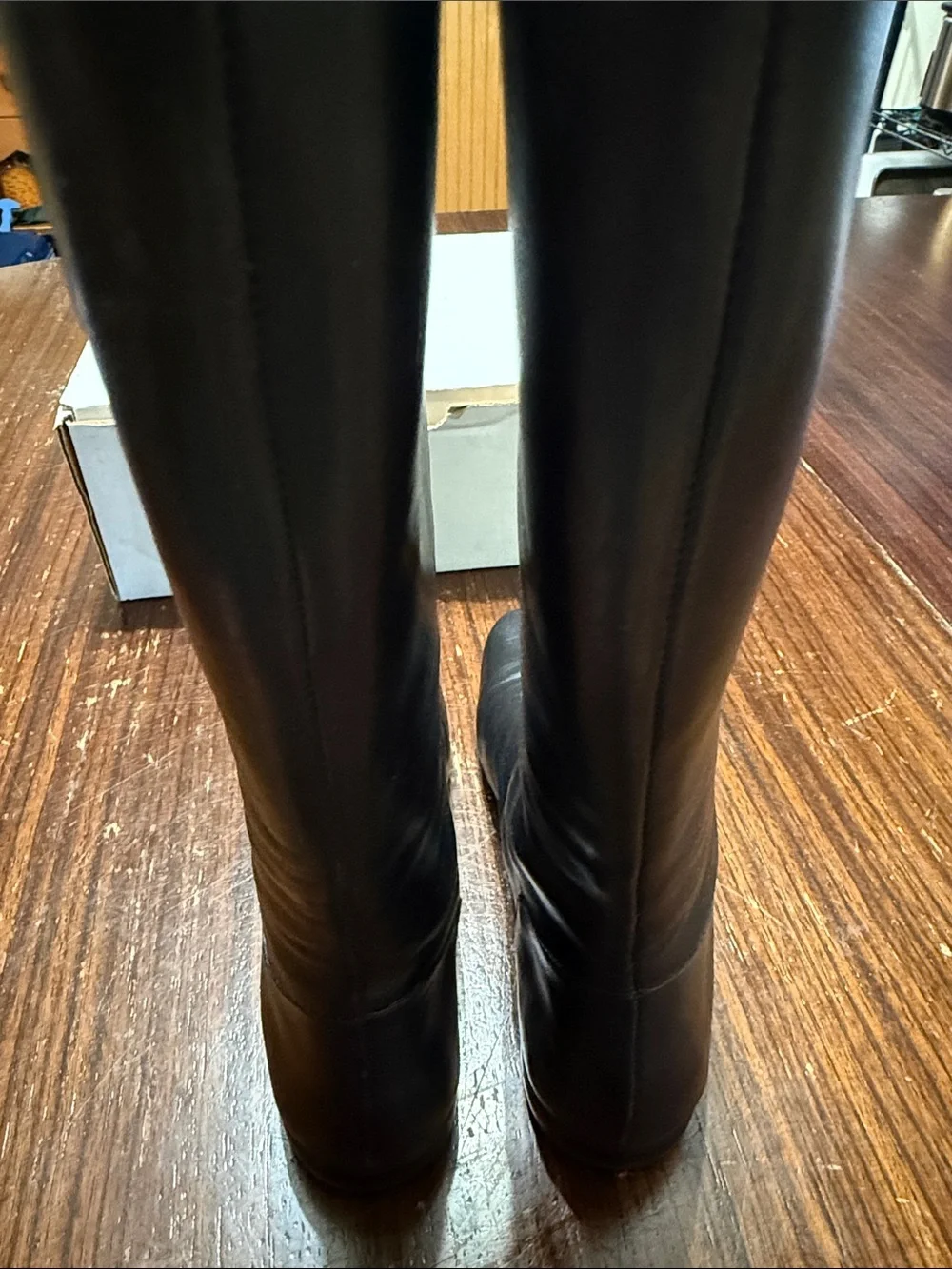 Bruno Magli Black Leather Mid-Calf Zip Boots Women's 5.5 NWOB
